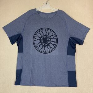Soulecycle T Shirt Mens L Blue Athletic Performance Short‎ Sleeve Crew Neck Tee